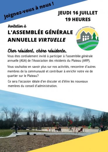 Nouvelle invitation à l’assemblée générale annuelle de l’ARP